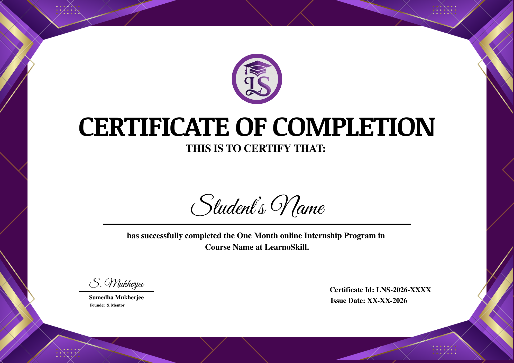 Free Certificate Sample